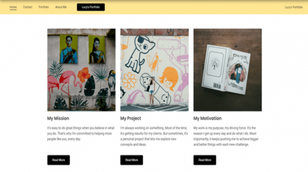 a portfolio website created by jimdo adi