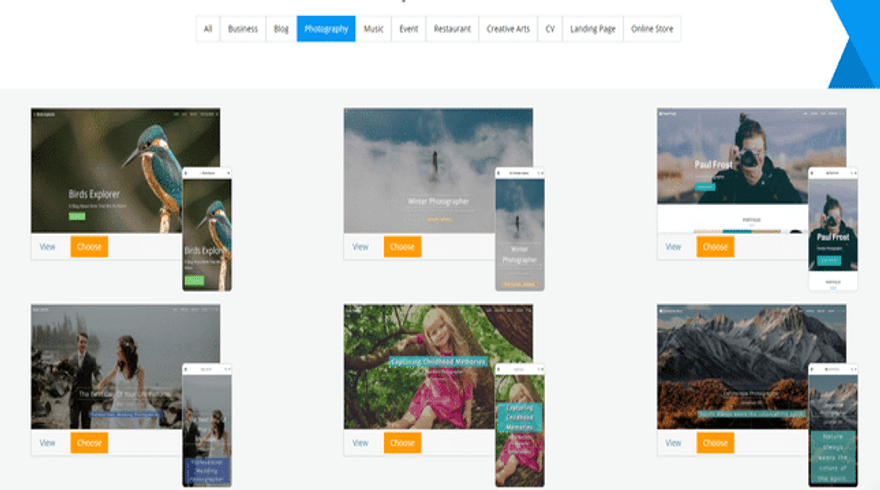 site123 portfolio templates