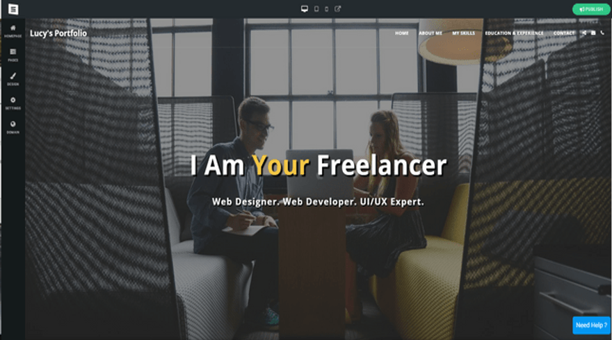 a portfolio website created by site123 adi