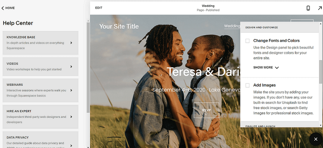 help in the squarespace editor