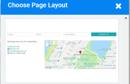 site123 preset page layout example