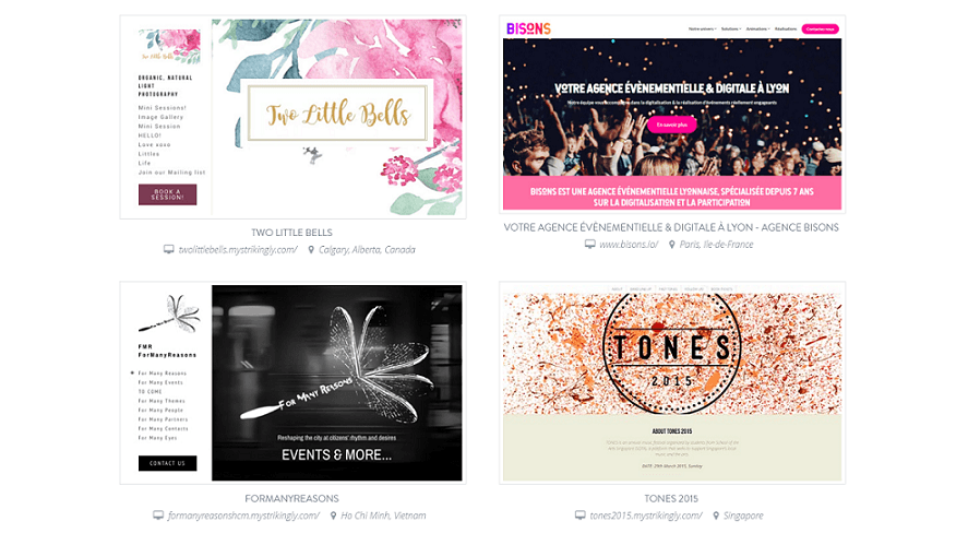 strikingly event templates