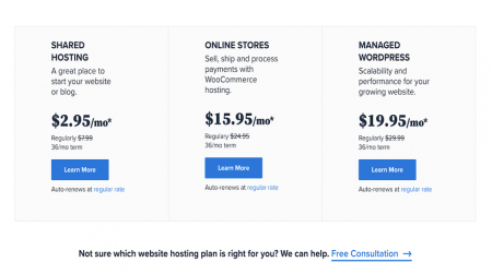 bluehost plan prices