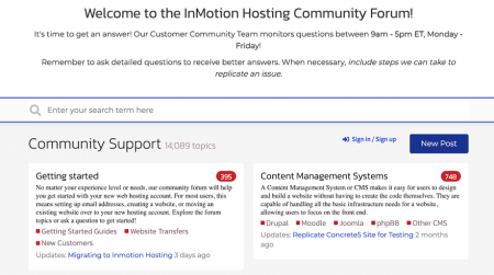 inmotion community help forum