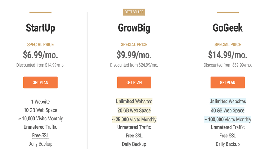 siteground pricing plans