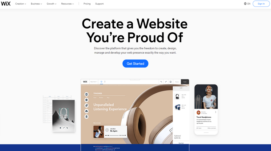 wix homepage