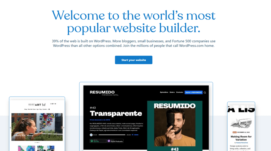 wordpress.org homepage
