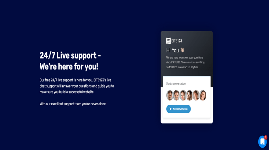 site123 live chat support