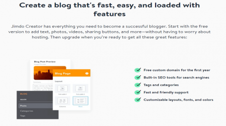 jimdo blogging features
