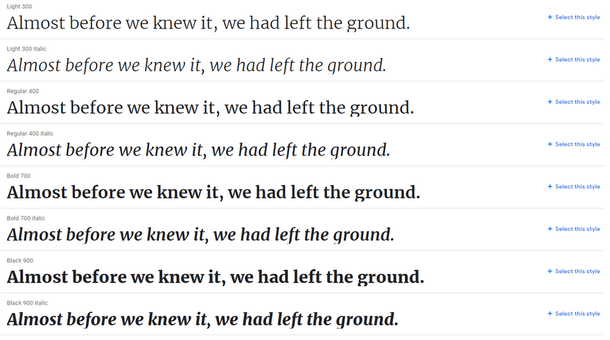 merriweather best website fonts