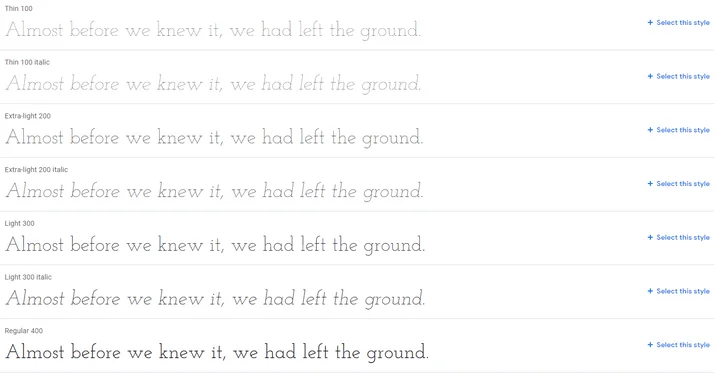 josefin slab best website fonts