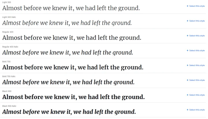 merriweather best website fonts