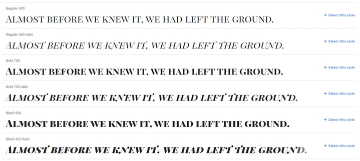 playfair display sc best website fonts