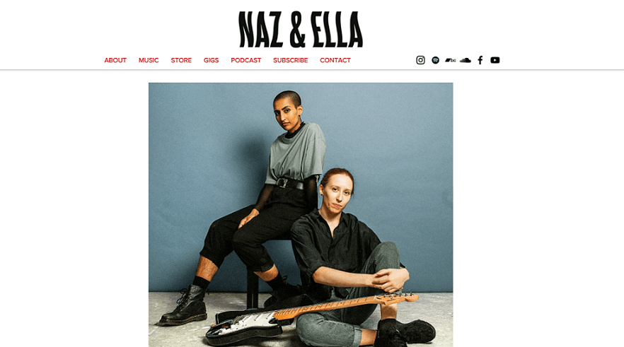 wix website example - naz&ella