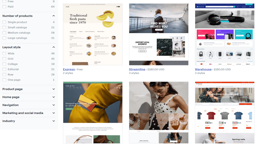 cheapest website builders shopify ecommerce themes