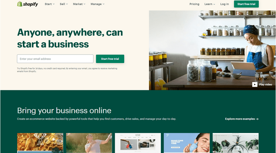 cheapest website builders shopify online store home