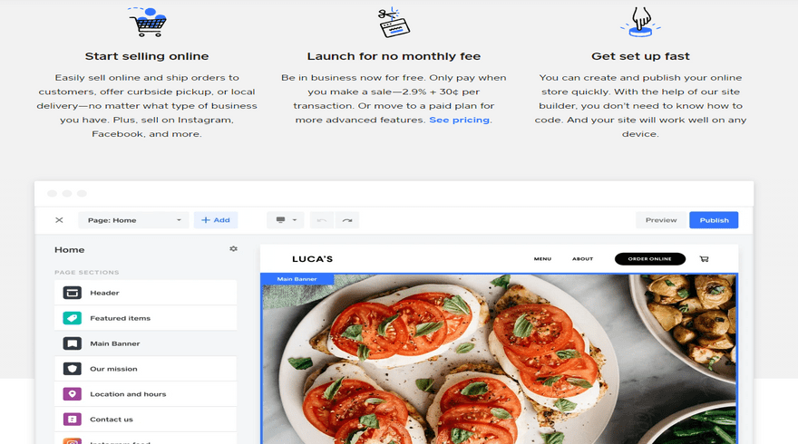 cheapest website builders square online home