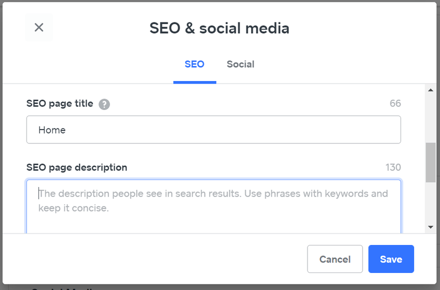 weebly seo page descriptions