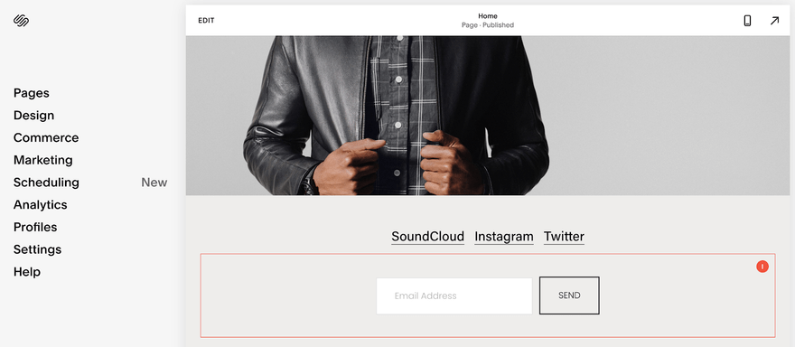 squarespace editor menu