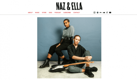 naz and ella wix musician website example