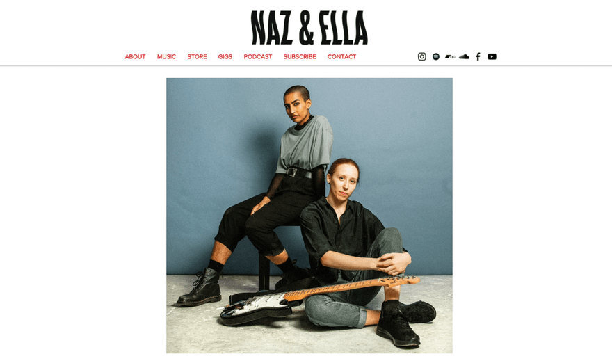 naz and ella wix musician website example