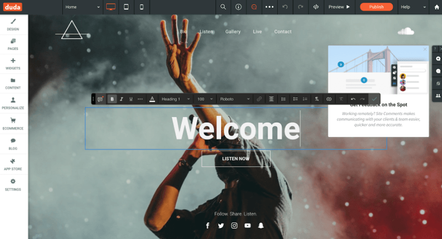duda template editor