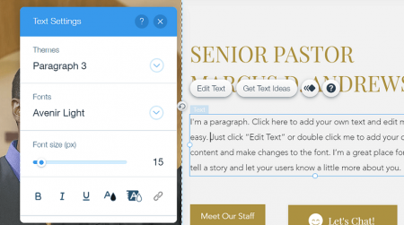 wix editor how to edit text