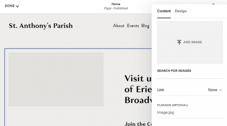 squarespace editor adding images