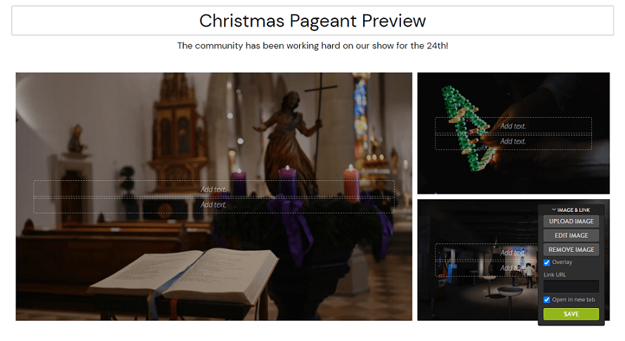strikingly editor adding images