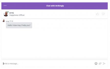strikingly live chat