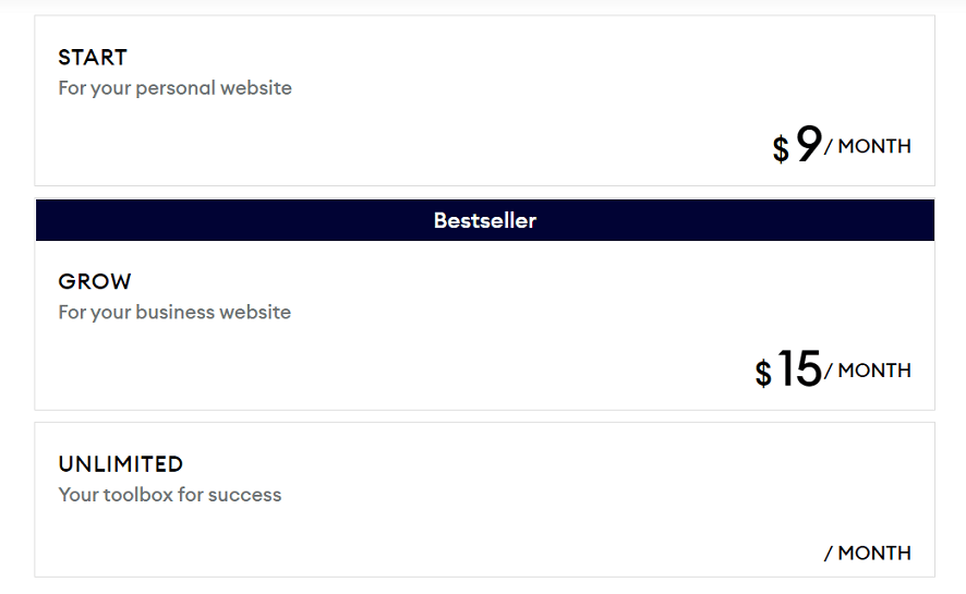 jimdo pricing plans