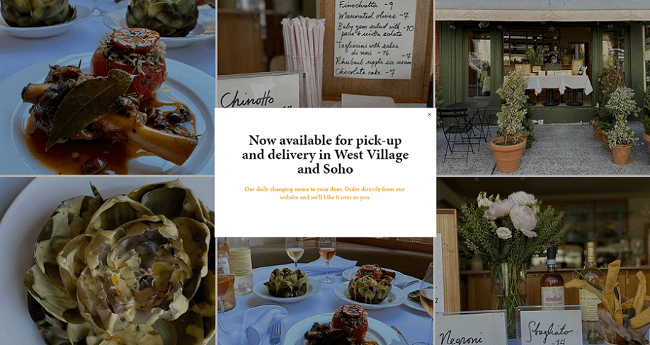 king restaurant - squarespace restaurant website example
