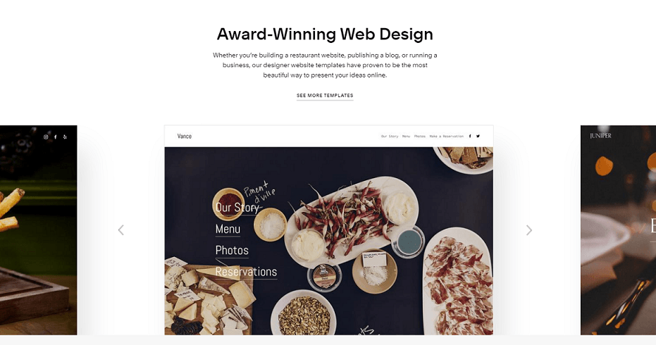 squarespace restaurant website templates