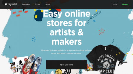 big cartel ecommerce website builder homepage