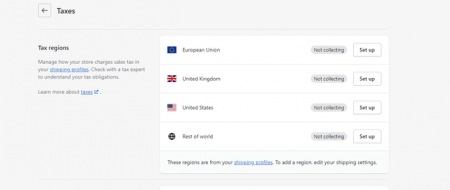 set up tax regions