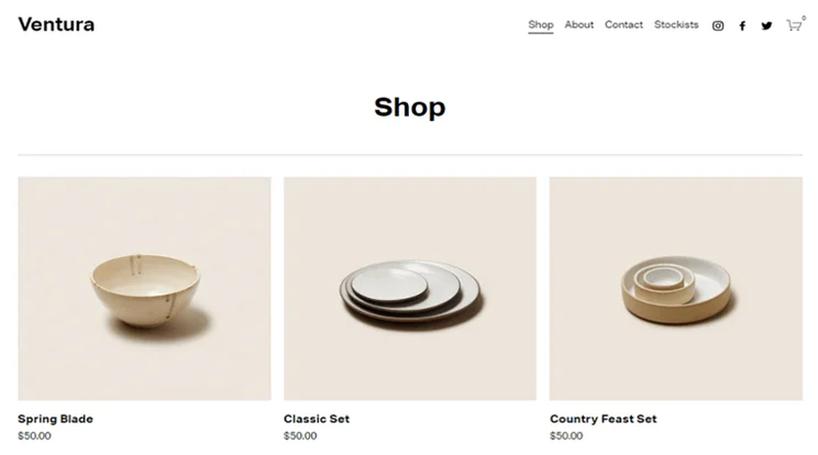 squarespace ventura template