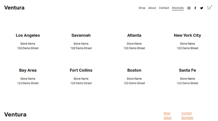 squarespace ventura template