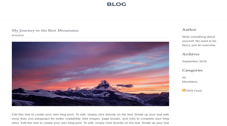 weebly portfolio theme js photography blog