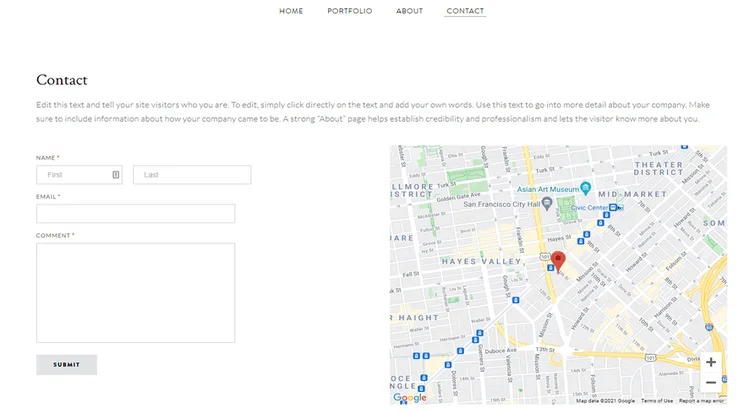 weebly personal theme bella marcel contsct
