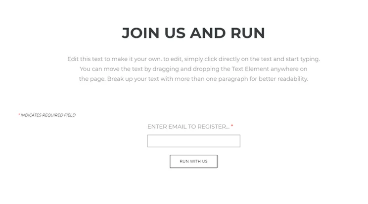 weebly events theme run registration