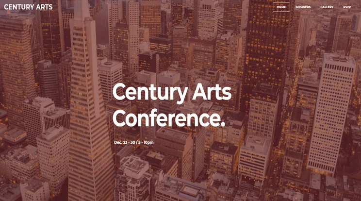 weebly events theme century arts home