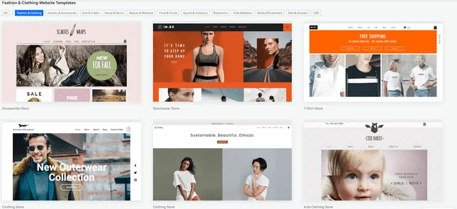Choose a Wix Template