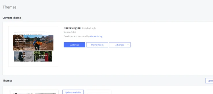 BigCommerce current theme