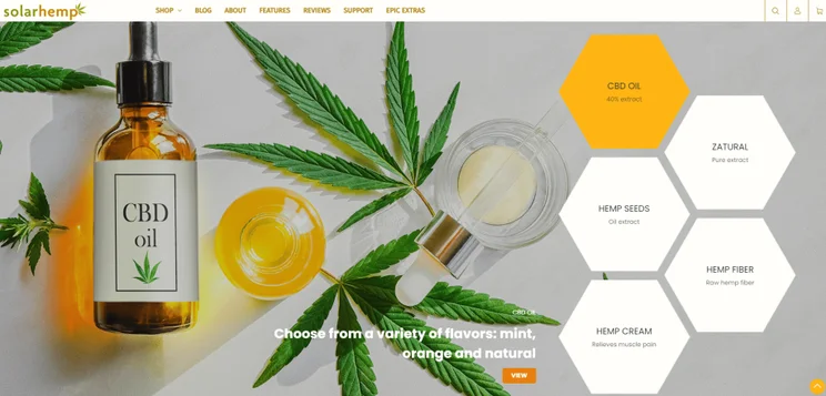 large image of cbd oil laying flat on table