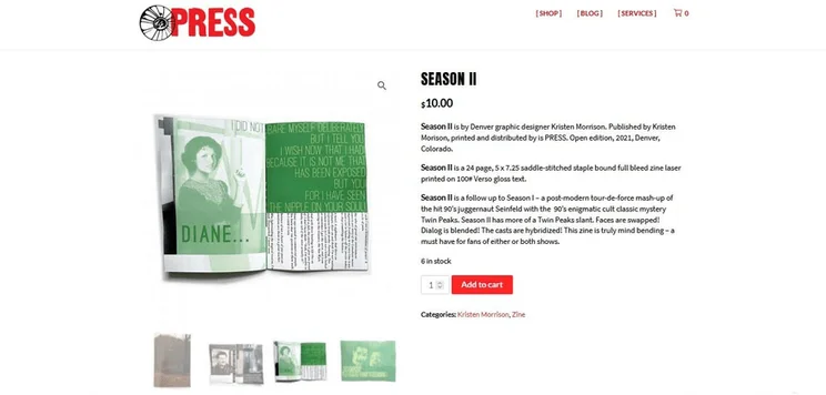 Is Press&rsquo; product pages call attention to the impressive designs of the company&rsquo;s wares.