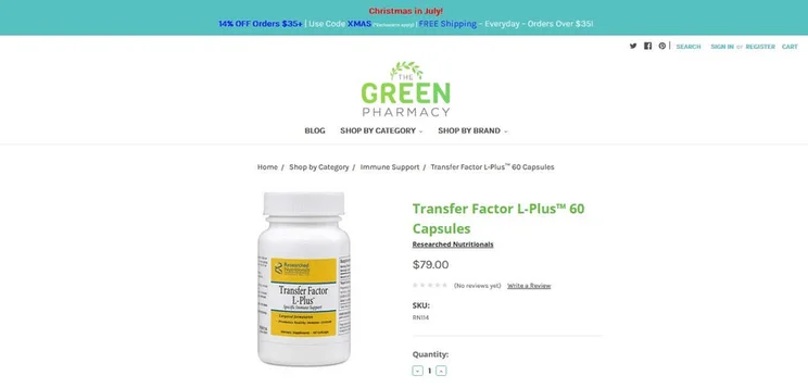 The Green Pharmacy&rsquo;s product page is clean and simple.