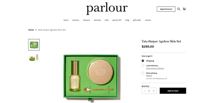 Parlour creates a positive impression with attractive product packaging.
