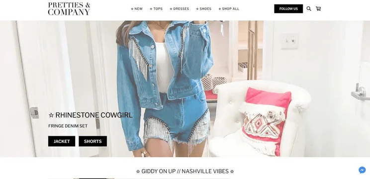 Pretties and Company&rsquo;s Square Online store grabs your attention with a featured product, and stunning cover photo.