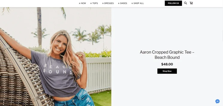 Once again, Pretties and Company uses a stunning visual to feature a product on its homepage.