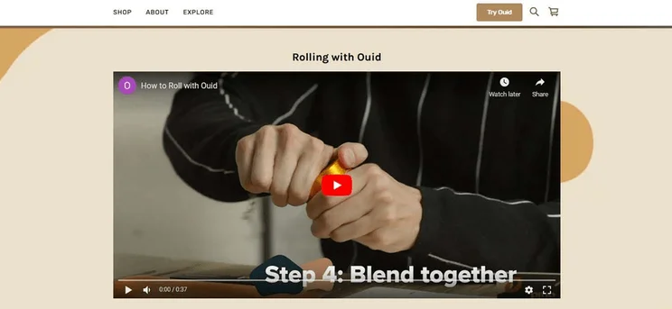 A video engages the customer instantly and demonstrates Ouid&rsquo;s product in action.